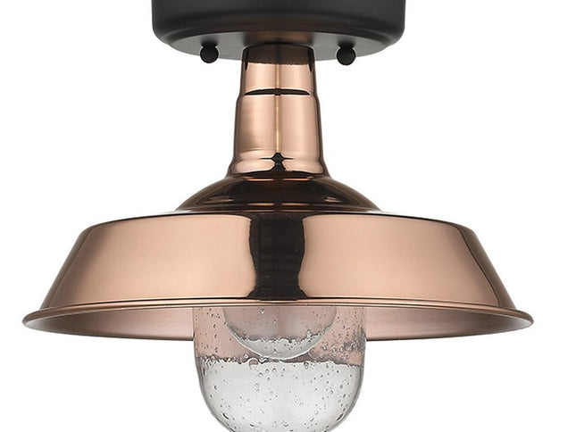 Shiny Copper Shallow Plate Adjustable Pendant Light