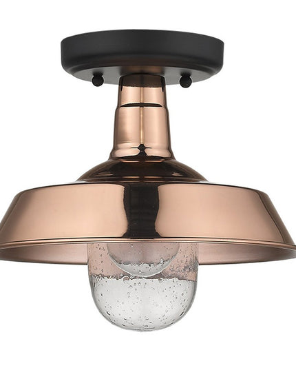 Shiny Copper Shallow Plate Adjustable Pendant Light