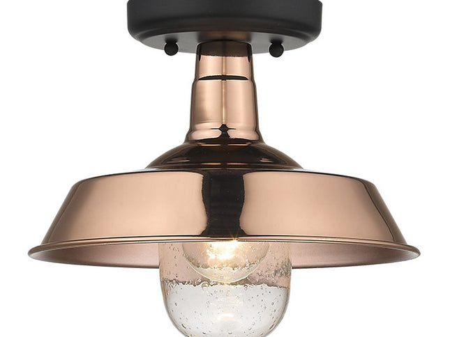 Shiny Copper Shallow Plate Adjustable Pendant Light
