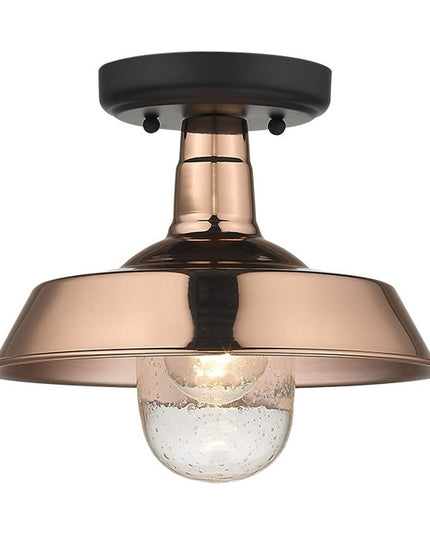 Shiny Copper Shallow Plate Adjustable Pendant Light