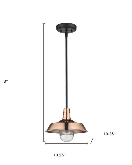 Shiny Copper Shallow Plate Adjustable Pendant Light