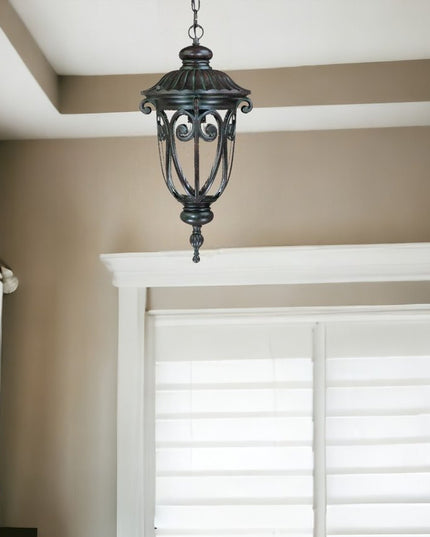 Naples 1-Light Marbelized Mahogany Hanging Light