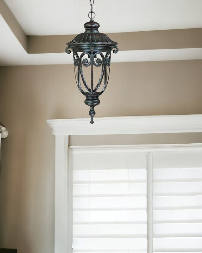 Naples 1-Light Marbelized Mahogany Hanging Light