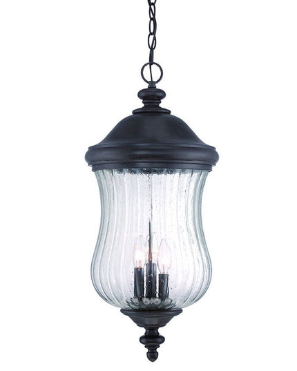 XL Three Light Matte Black Urn Shaped Hanging Light