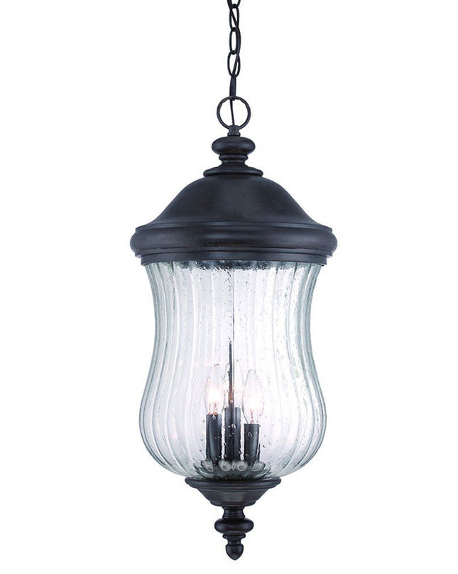 XL Three Light Matte Black Urn Shaped Hanging Light