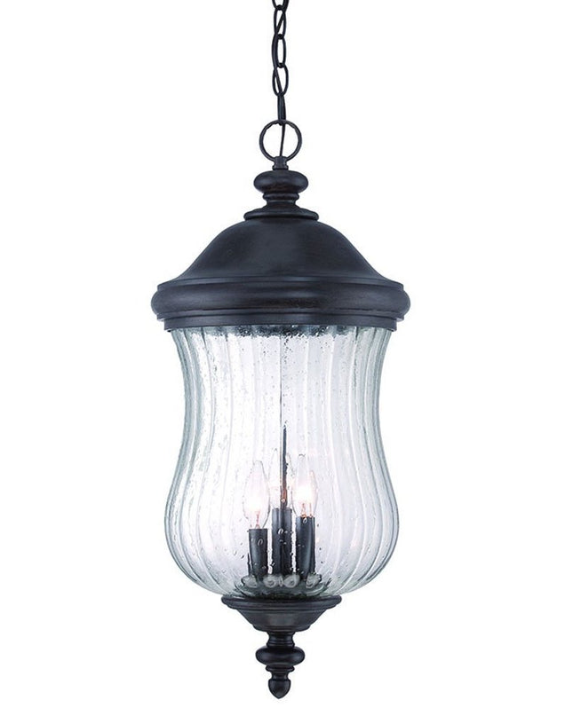 XL Three Light Matte Black Urn Shaped Hanging Light