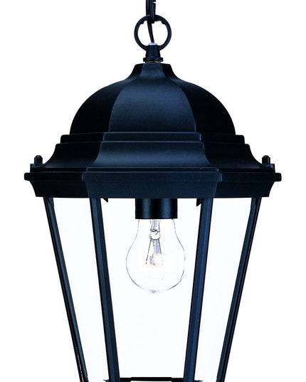 Black Lantern Beveled Metal Dimmable Chandelier With Clear Shades