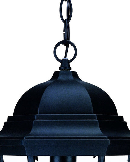 Black Lantern Beveled Metal Dimmable Chandelier With Clear Shades