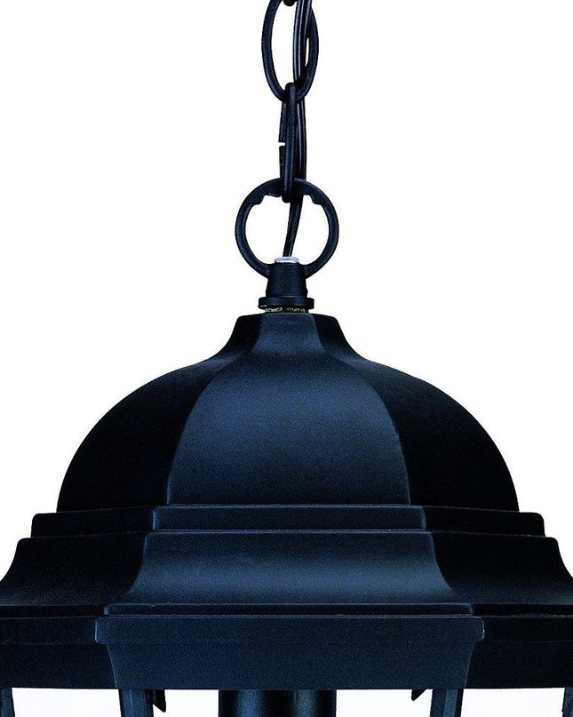 Black Lantern Beveled Metal Dimmable Chandelier With Clear Shades