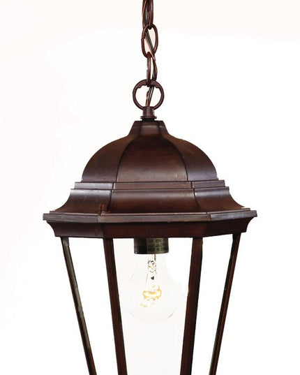 Brown Lantern Beveled Metal Dimmable Chandelier With Clear Shades