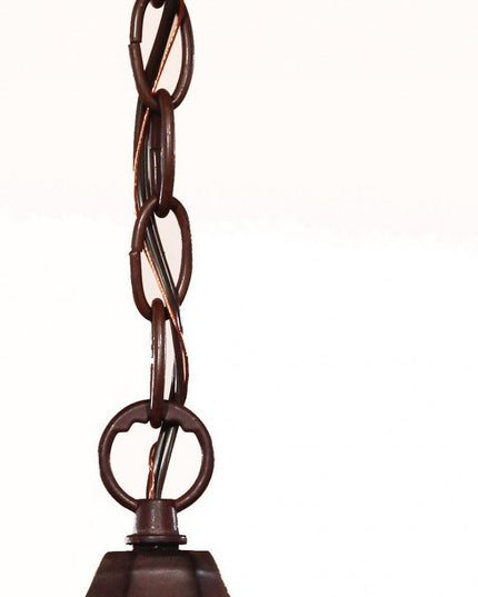 Brown Lantern Beveled Metal Dimmable Chandelier With Clear Shades