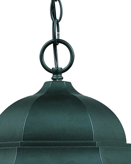 Three Light Matte Black Domed Glass Lantern Hanging Light