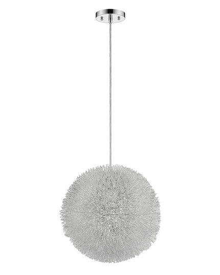 Luminary 1-Light Metallic Silver Pendant With Hand Woven Aluminum Wire Shade (12")