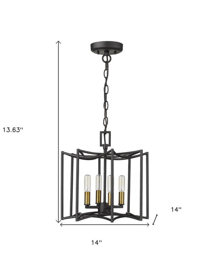 Rhian 4-Light Matte Black Pendant