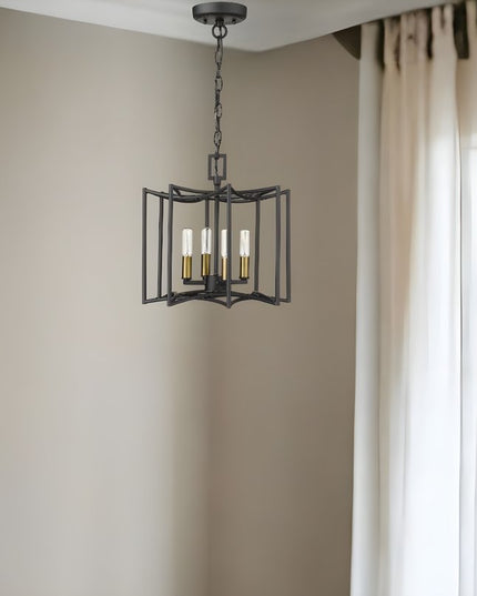 Rhian 4-Light Matte Black Pendant