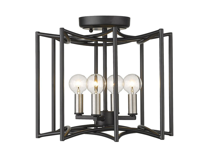 Rhian 4-Light Matte Black Pendant