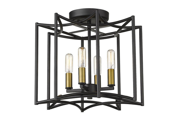 Rhian 4-Light Matte Black Pendant
