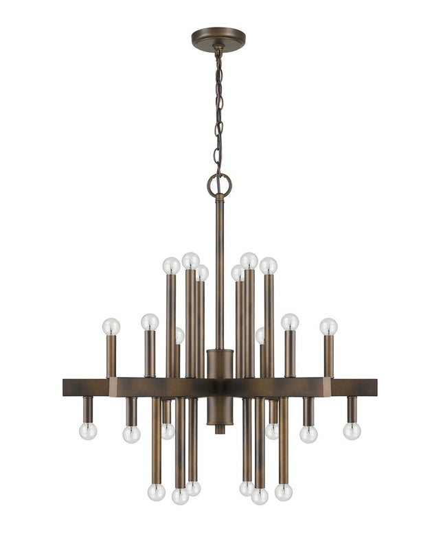 Brown Candle Style Multi Light Metal Dimmable Chandelier
