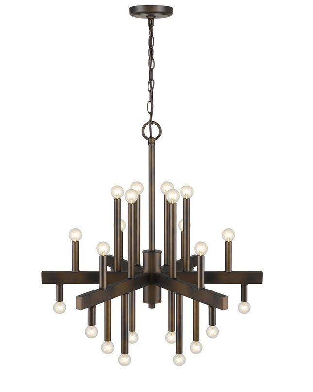 Brown Candle Style Multi Light Metal Dimmable Chandelier