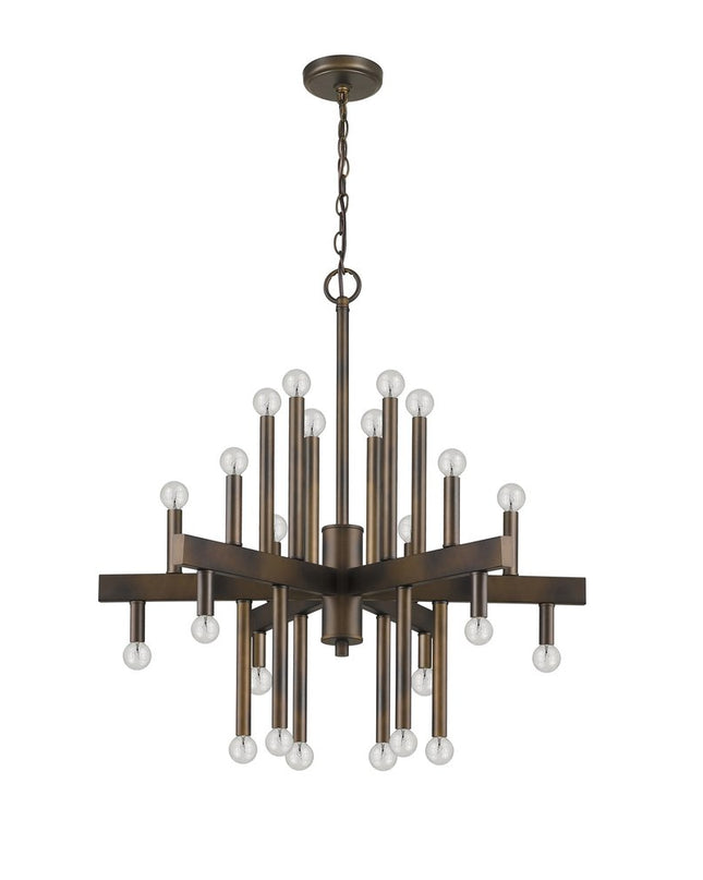 Brown Candle Style Multi Light Metal Dimmable Chandelier