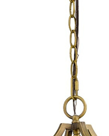 Brass Candle Style Four Light Metal and Crystals Dimmable Chandelier