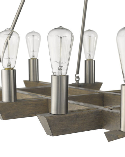 Silver Kitchen Island Twelve Light Metal Dimmable Chandelier