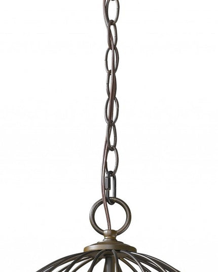 Aria 3-Light Oil-Rubbed Bronze Globe Pendant With Mother Of Pearl Accents