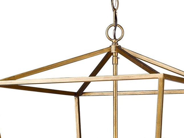 Kennedy 6-Light Antique Gold Foyer Pendant With Crystal Bobeches