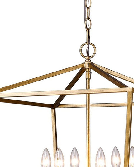 Kennedy 6-Light Antique Gold Foyer Pendant With Crystal Bobeches