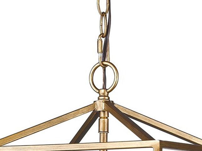 Kennedy 3-Light Antique Gold Pendant With Crystal Bobeches