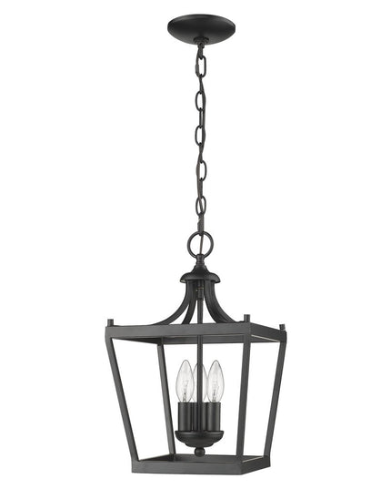 Vintage Black Metal Tapered Hanging Light
