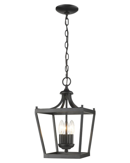 Vintage Black Metal Tapered Hanging Light