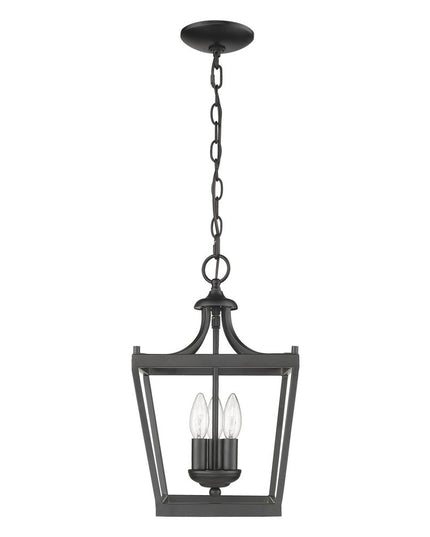 Vintage Black Metal Tapered Hanging Light