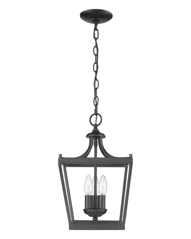 Vintage Black Metal Tapered Hanging Light