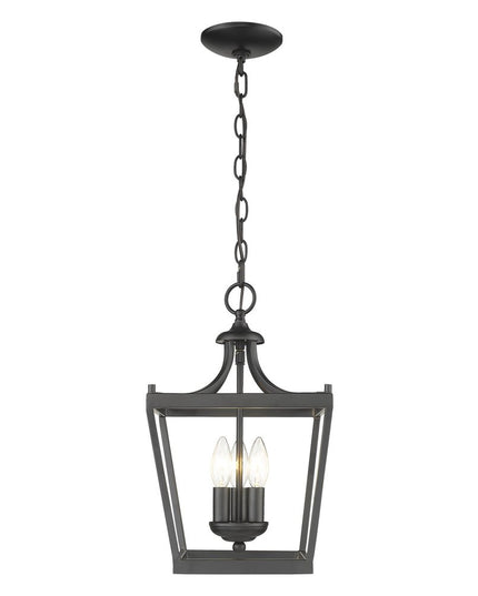 Vintage Black Metal Tapered Hanging Light