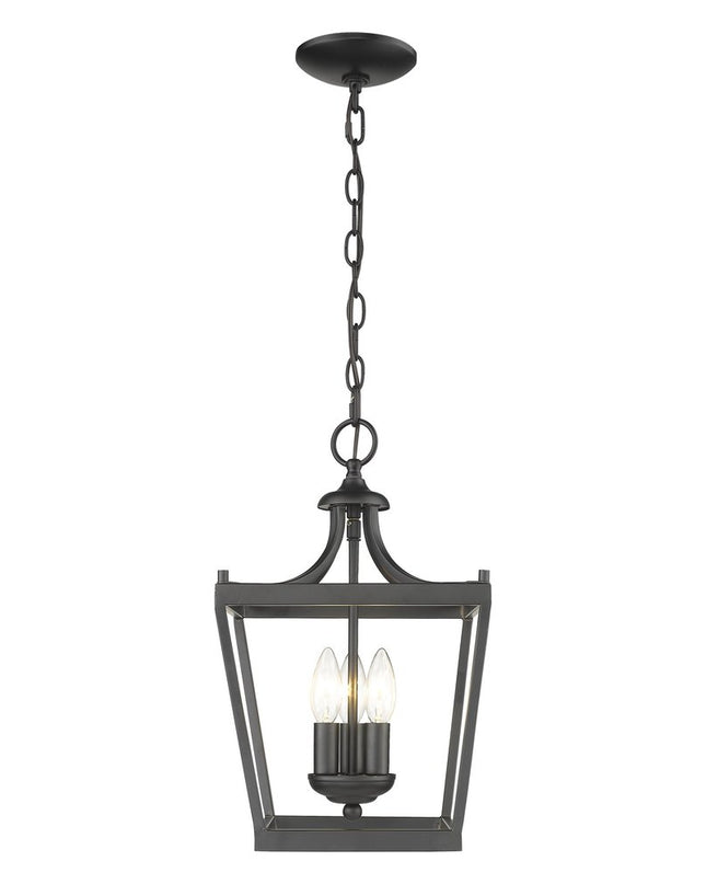 Vintage Black Metal Tapered Hanging Light