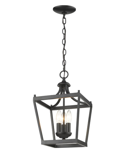Vintage Black Metal Tapered Hanging Light