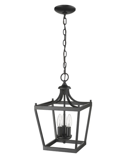 Vintage Black Metal Tapered Hanging Light