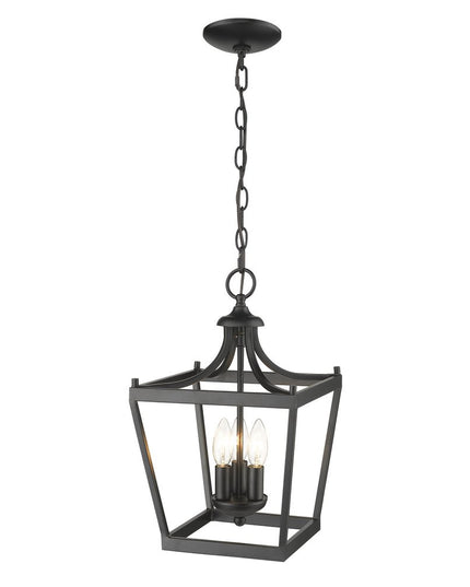 Vintage Black Metal Tapered Hanging Light