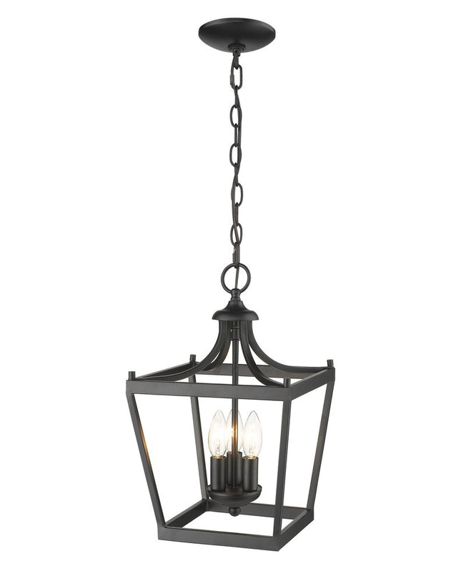 Vintage Black Metal Tapered Hanging Light