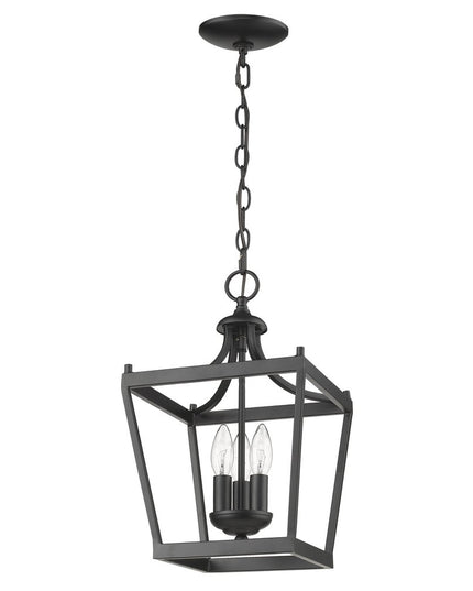 Vintage Black Metal Tapered Hanging Light