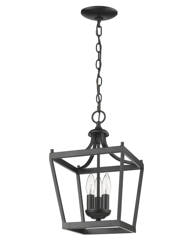 Vintage Black Metal Tapered Hanging Light