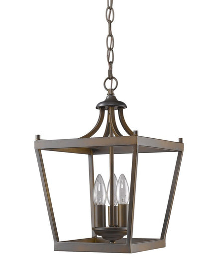 Vintage Brown Metal Tapered Hanging Light