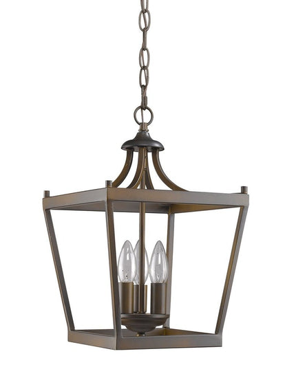 Vintage Brown Metal Tapered Hanging Light