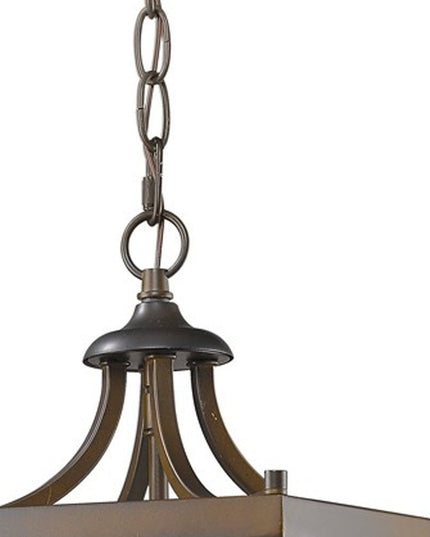 Vintage Brown Metal Tapered Hanging Light