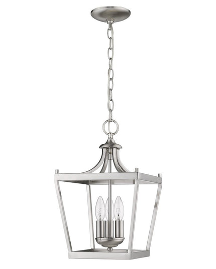 Vintage Silver Metal Tapered Hanging Light