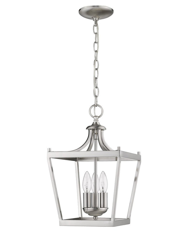 Vintage Silver Metal Tapered Hanging Light