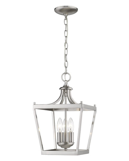 Vintage Silver Metal Tapered Hanging Light