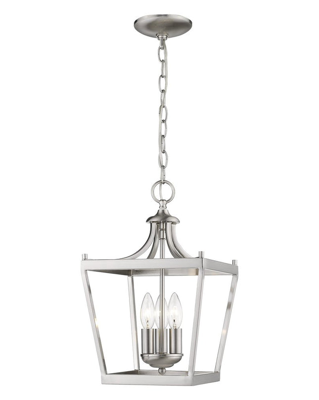 Vintage Silver Metal Tapered Hanging Light