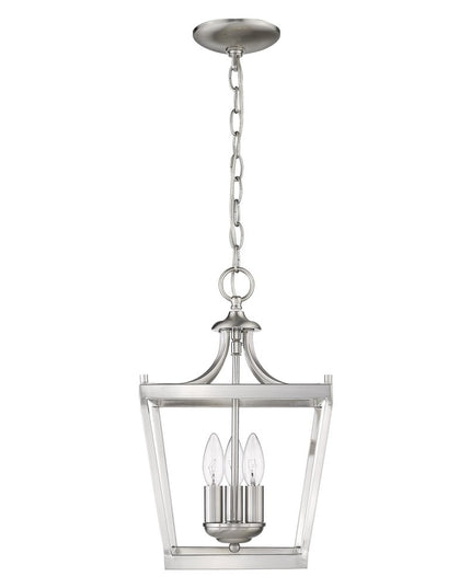 Vintage Silver Metal Tapered Hanging Light